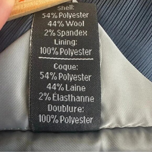 GS Perfect Fit Blazer Jacket Sport Suit Coat Men's Size 54 PR Navy Wool Blend - Picture 12 of 13